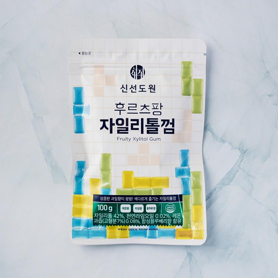메가마트 신선도원 후르츠팡 자일리톨껌(리필) 100g - 메인 이미지