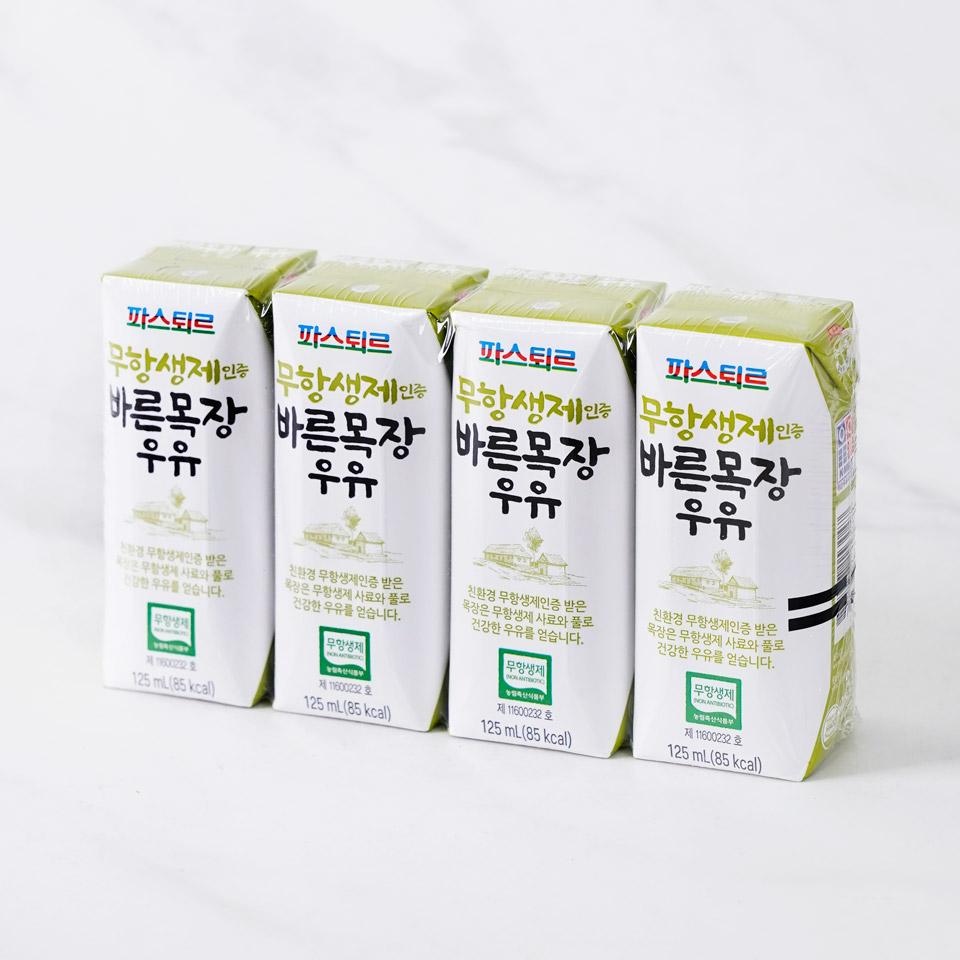 메가마트 파스퇴르 무항생제 바른목장 우유 125mlx4 - 상세 이미지 2