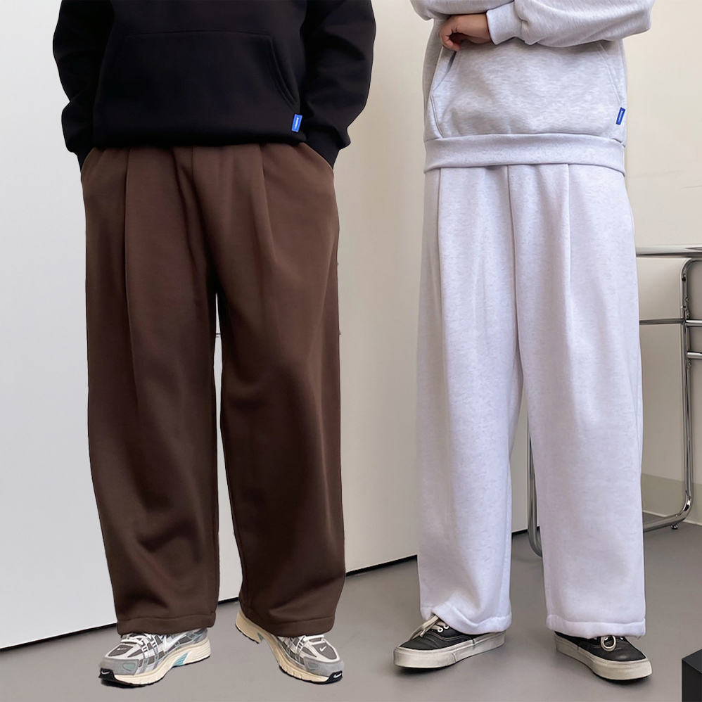 1+1 남자와이드팬츠 벌룬팬츠 기모스웻팬츠 통큰바지 - 상세 이미지 5