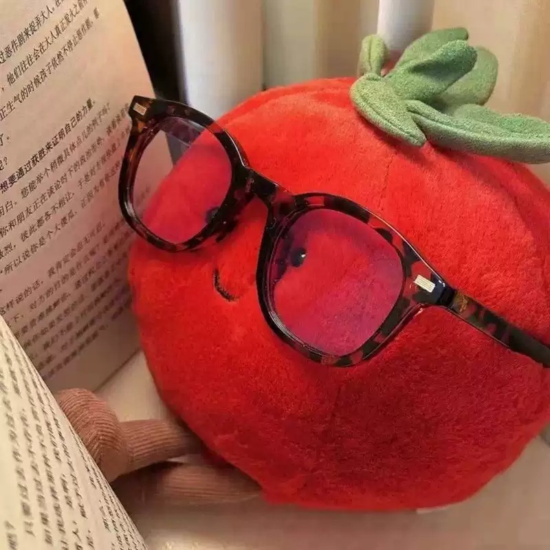 토마토인형 야채 쿠션 장난감 애착 귀여운 선물 동글동글 선글라스 - 상세 이미지 2