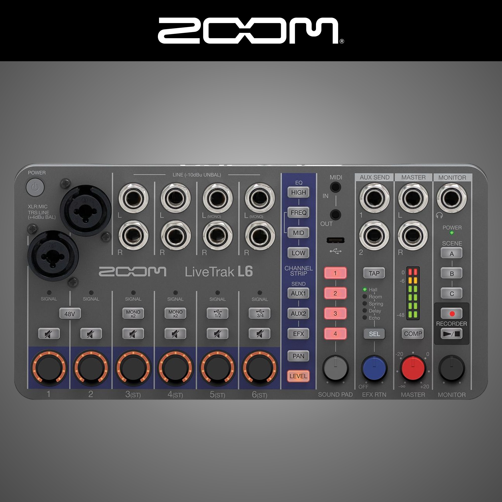 ZOOM 줌 L6 라이브트랙 LIVETRACK L6 인터넷방송 유튜브 믹서 레코더 오인페