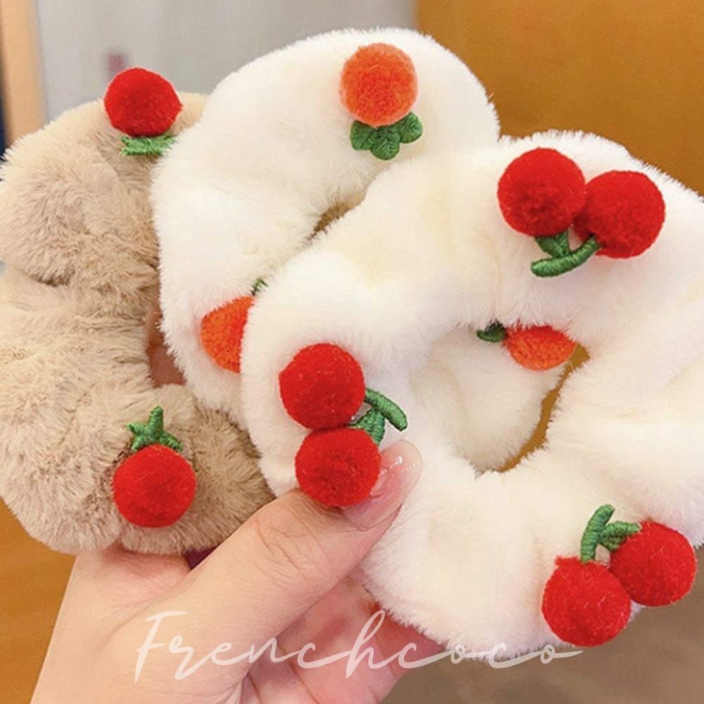 프렌치코코 상큼한 머리 고무줄 털 헤어소품 곱창머리끈 - 상품 이미지