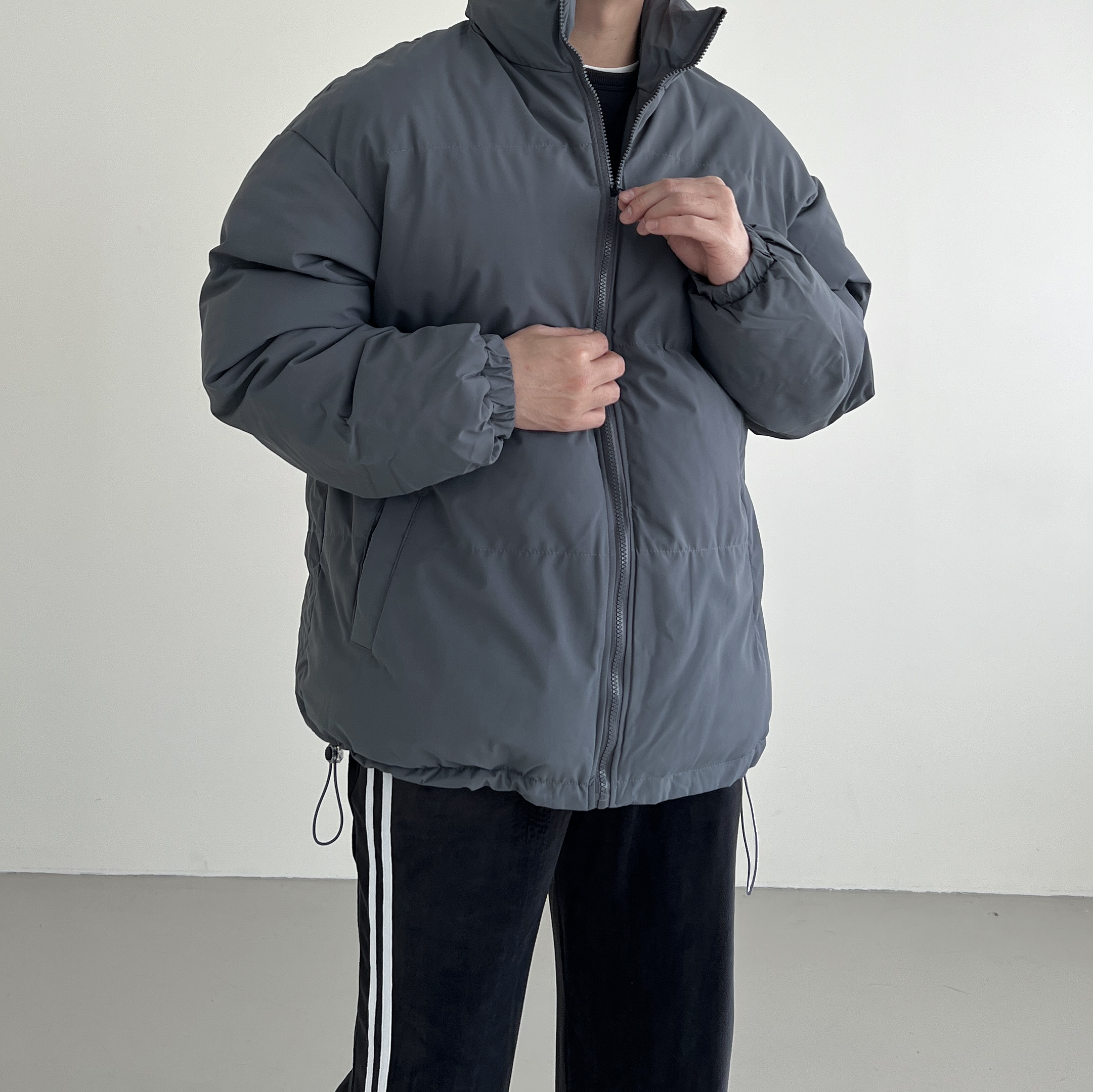 푸퍼 웰론패딩 남자숏패딩 하프 패딩 점퍼 - 상세 이미지 3