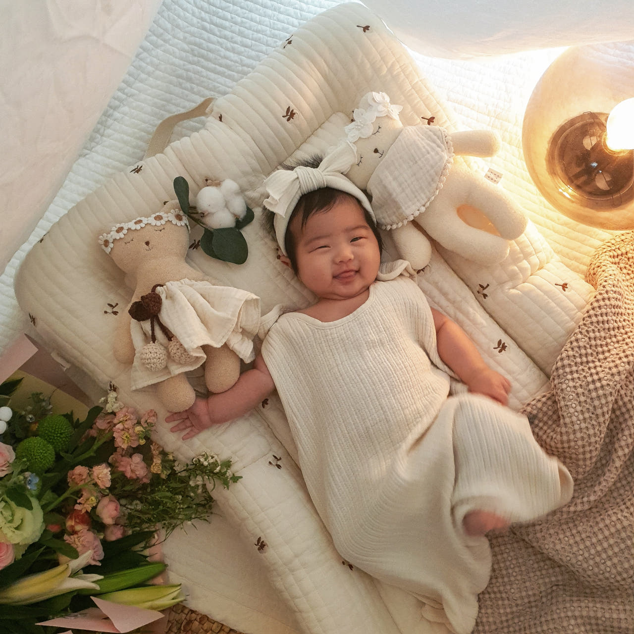 마롤로뜨 아기 거즈 수면조끼 신생아 여름 간절기 면 유아 잠옷 아이보리 - 상세 이미지 4