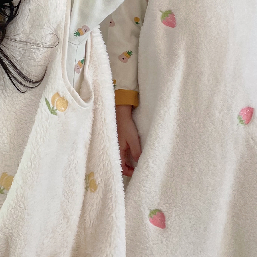 바니블라썸 수면조끼 아기 극세사 벨벳 수면잠옷 유아 겨울 실내복 잠옷 뉴곰돌이 L - 상세 이미지 2