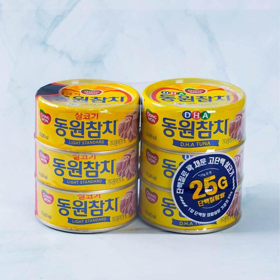 메가마트 동원 살코기참치+DHA 참치 기획 135gx6 - 상품 이미지