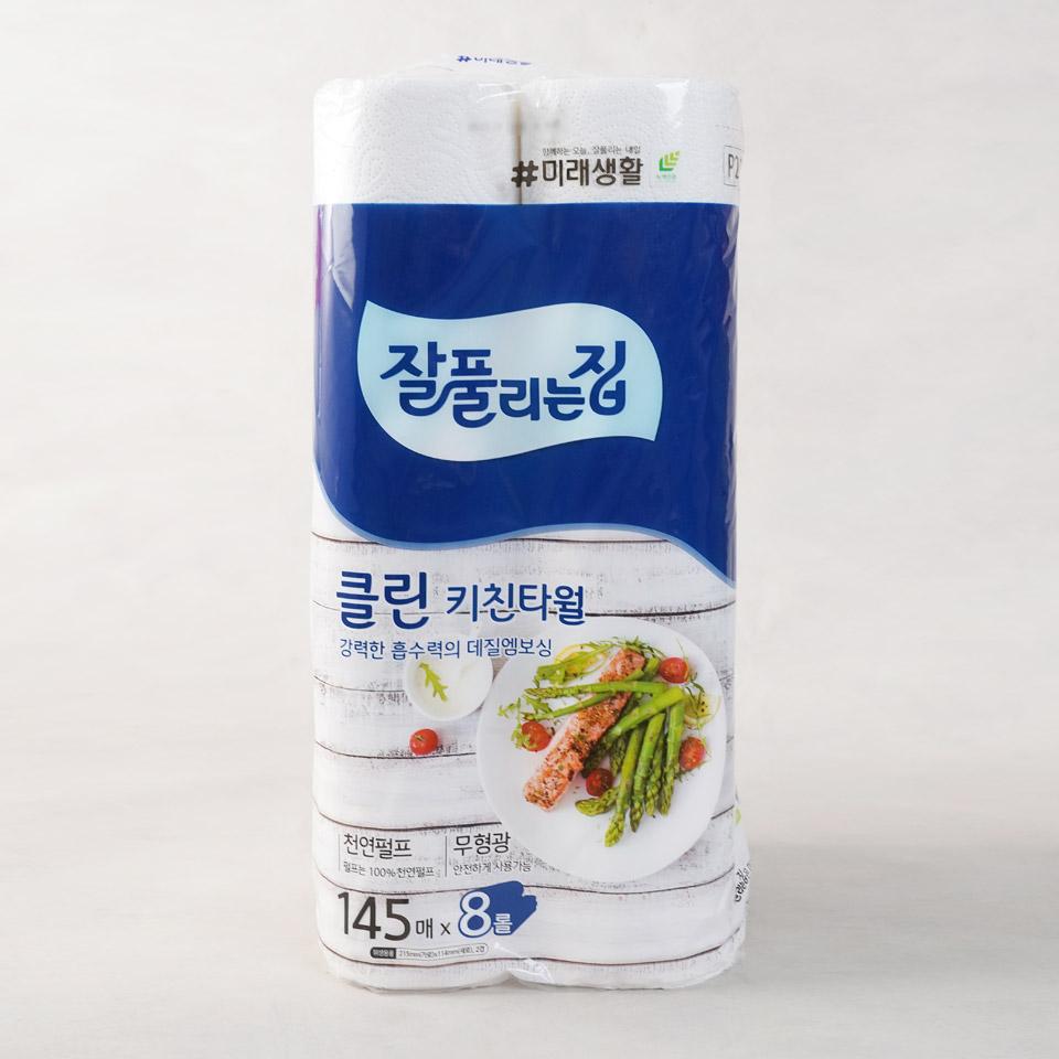 메가마트 미래생활 잘풀리는집 클린 키친타올 145매x8롤 - 메인 이미지