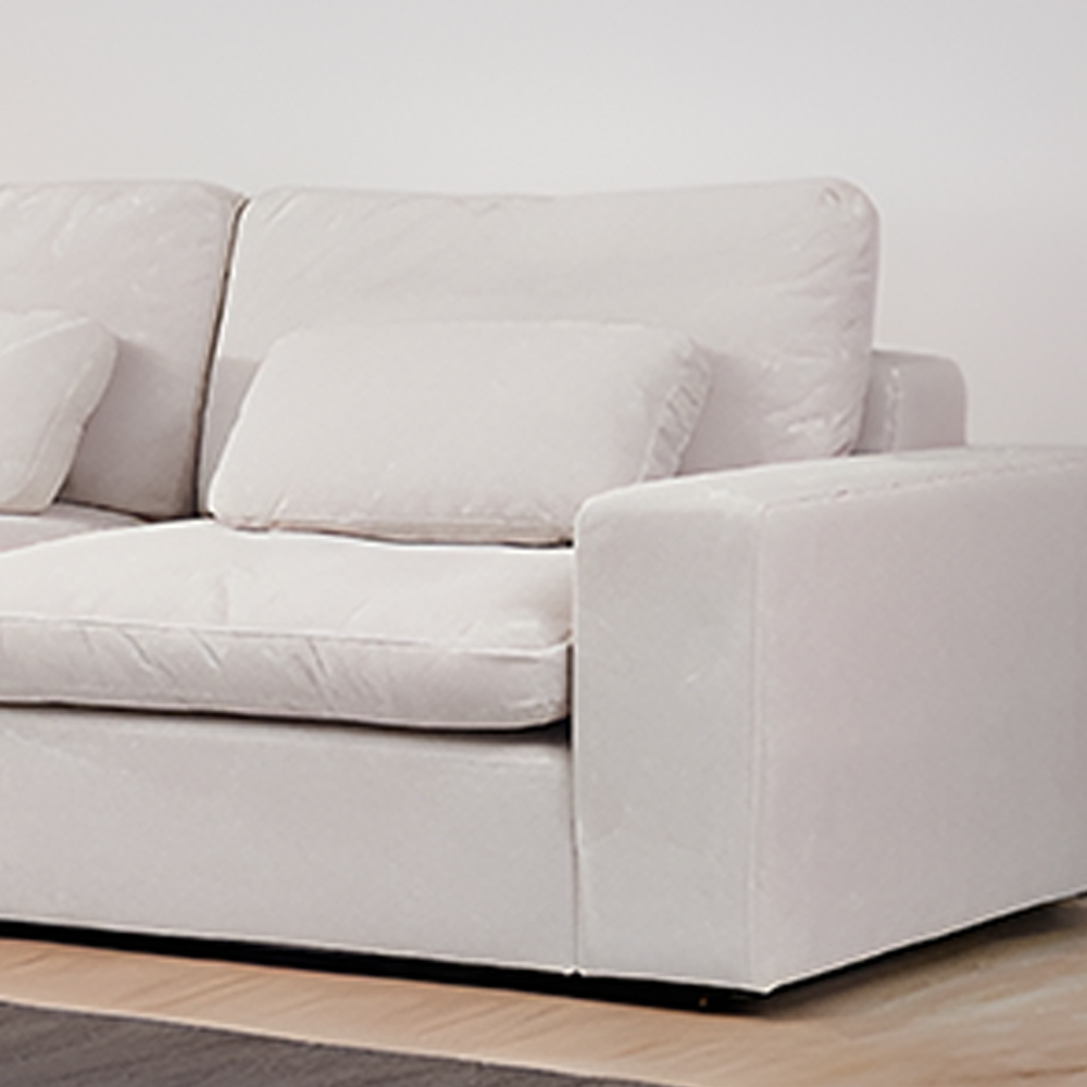 포 조야소파 오리털 구스쇼파 조약돌소파 구름쇼파 스툴미포함, 아이보리, 4인용