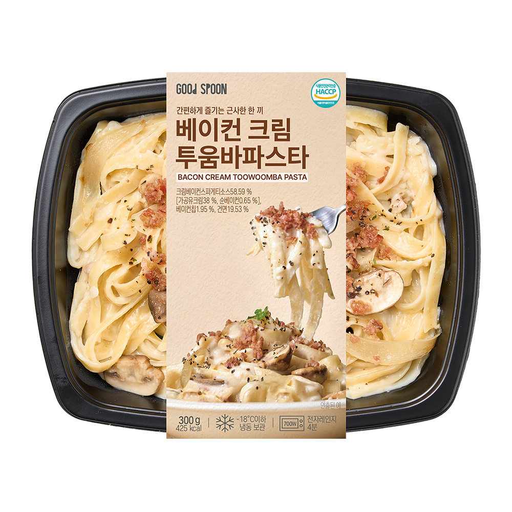 굿스푼 베이컨 크림 투움바 파스타 300g 4팩 이탈리아산 듀럼밀 스파게티 밀키트 - 상세 이미지 4