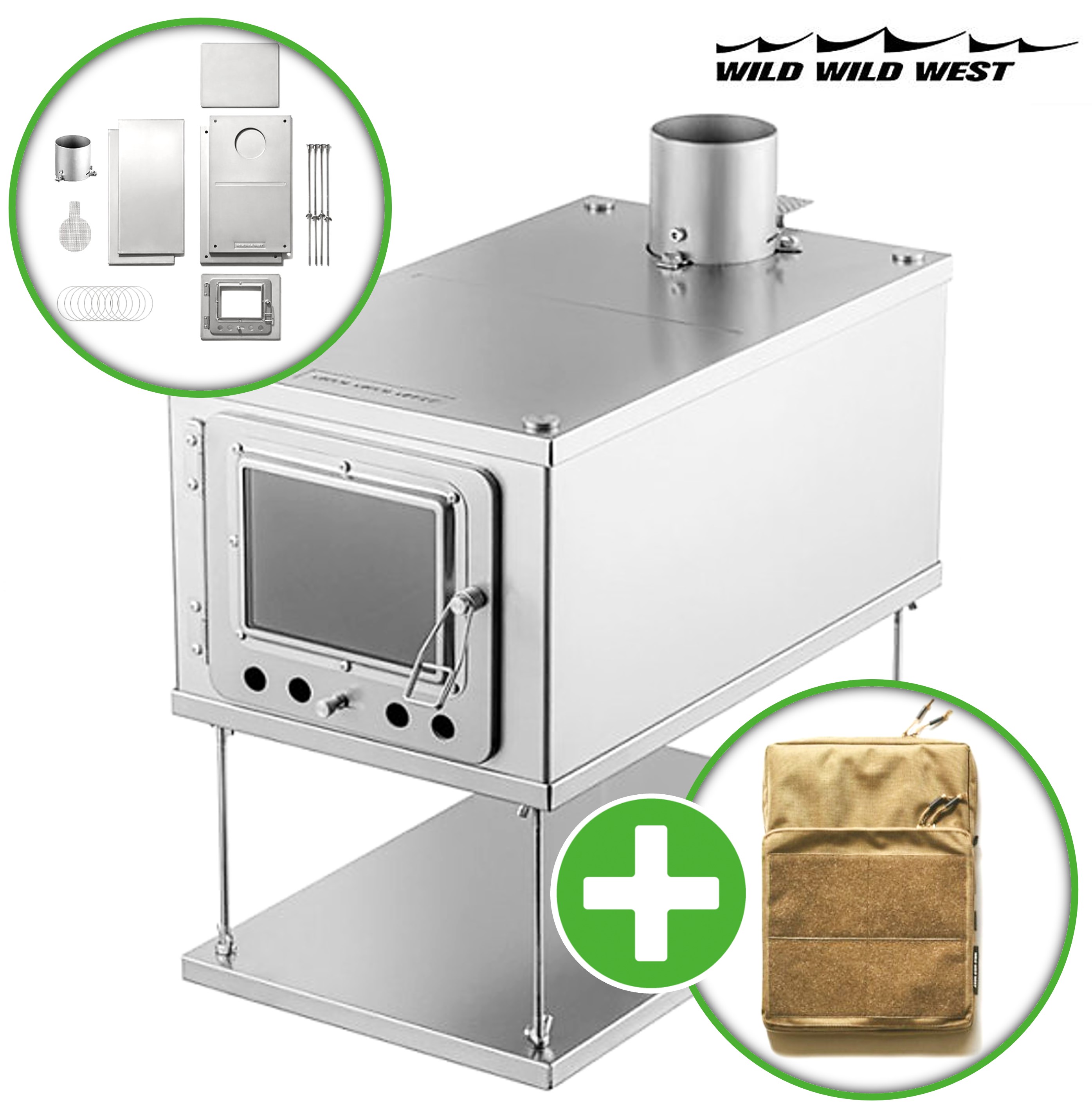 와일드와일드웨스트 화목 난로 티타늄 W 스토브 화로대 가정용 캠핑 실내 와와웨