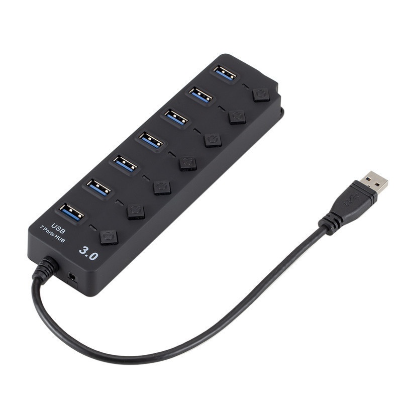 유니버설 7포트 USB 3.0 허브 개별 전원스위치 고속 데이터전송 - 상세 이미지 2