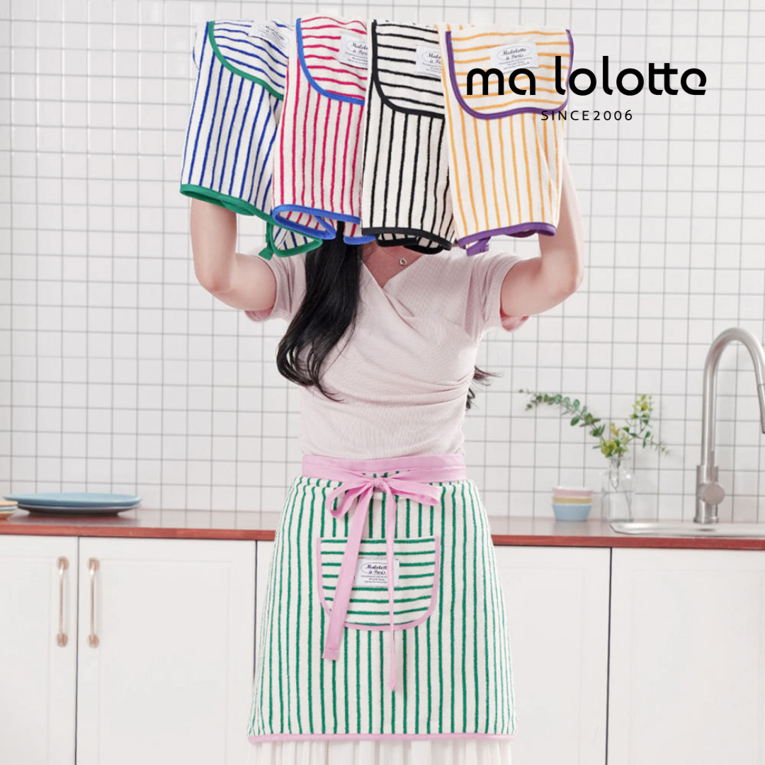 마롤로뜨 테리 앞치마 카페 주방 허리 보육교사 어린이집 스트라이프