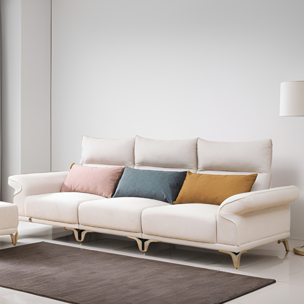 희 코너형소파 다이닝쇼파 라운드 모듈형소파 조야소파 거실모듈 스툴미포함, 베이지, 4인용