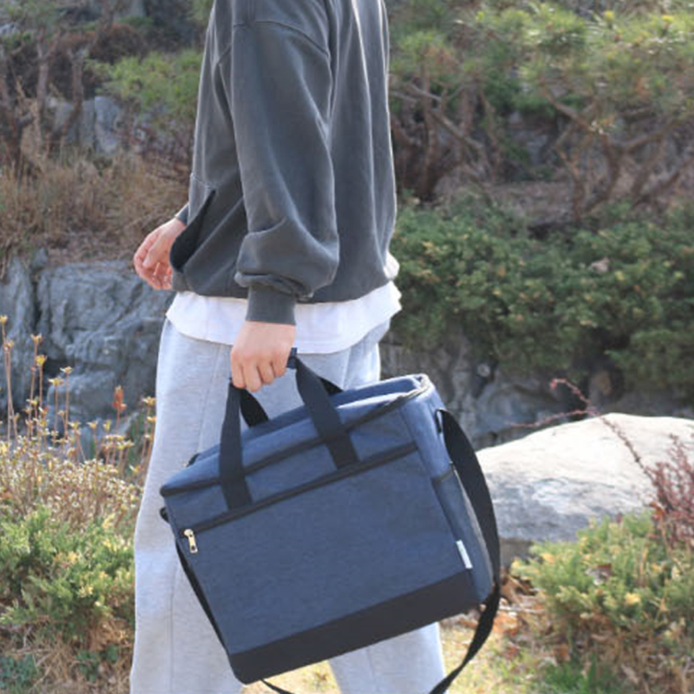 보냉백 소프트쿨러 피크닉가방 휴대용 맥주 쿨링 냉온팩 22L, 블루