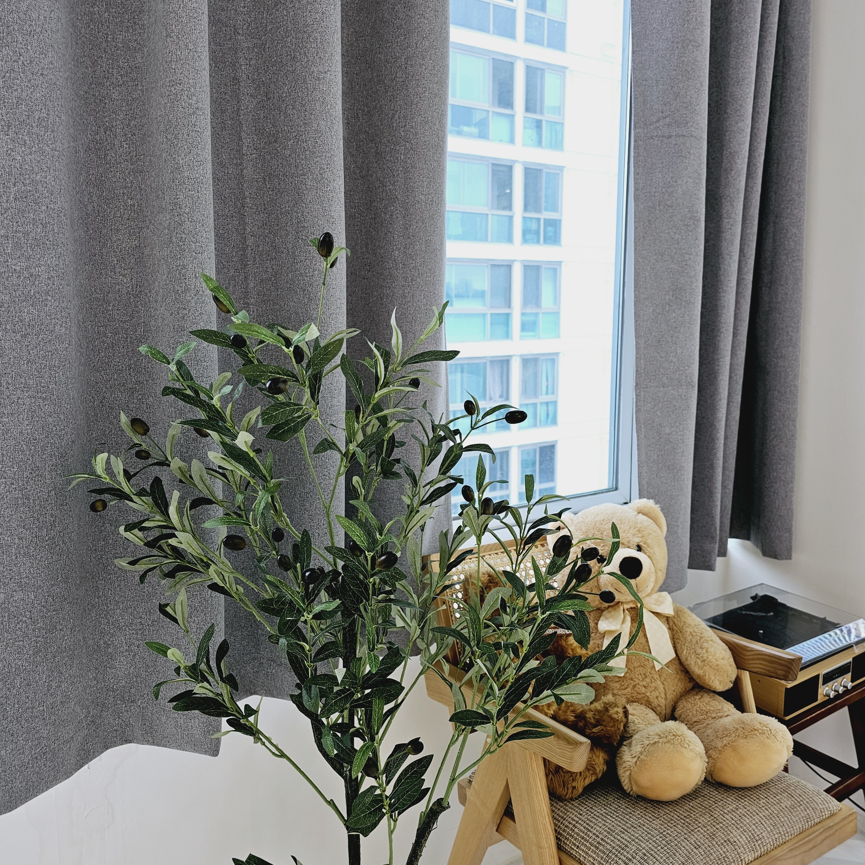 차광율99.99% 암막커튼 창문형 라이트그레이, 130X165cm