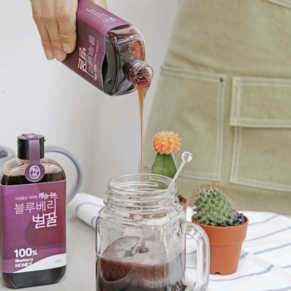 국산 프리미엄 벌꿀 토종꿀 천연 정선 블루베리꿀 380g