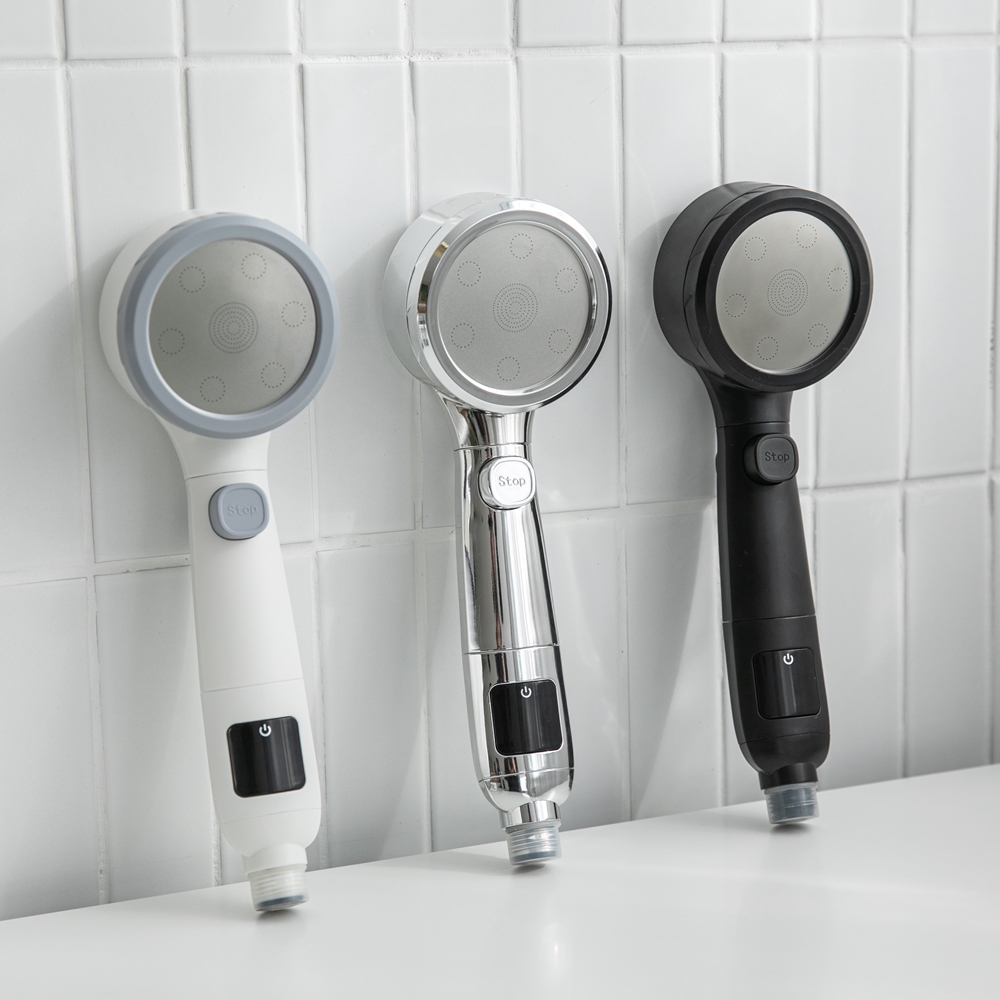 맨사템 온도표시 온오프 고수압 필터 샤워기 헤드
