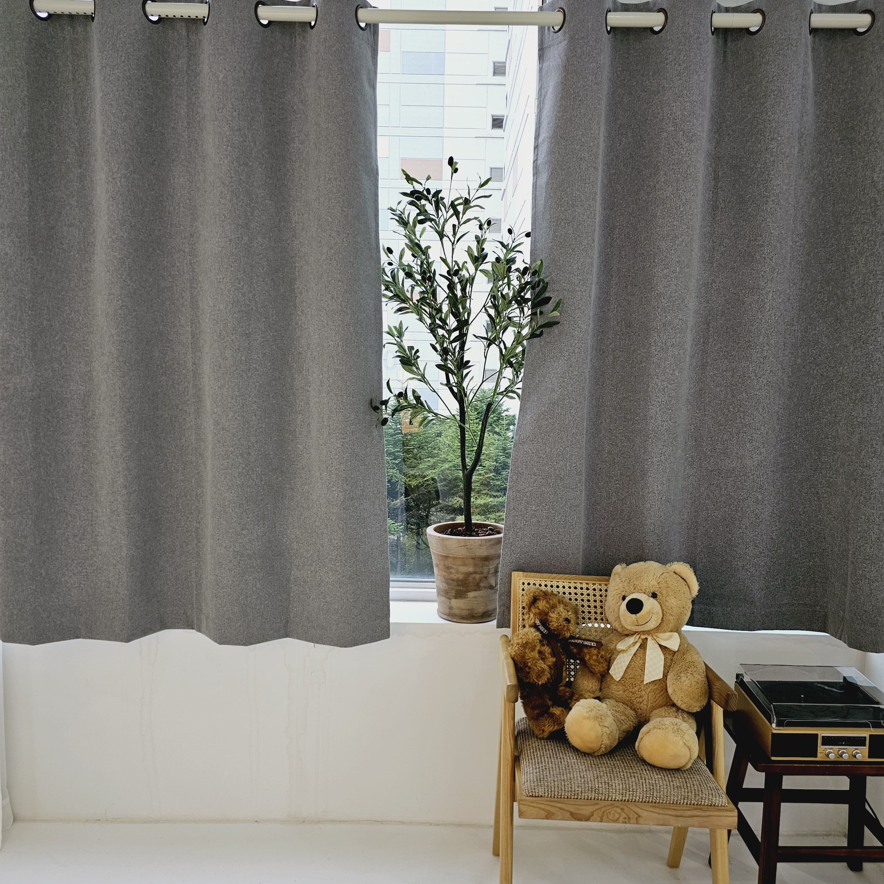 차광율99.99% 암막커튼 창문형 라이트그레이, 130X165cm