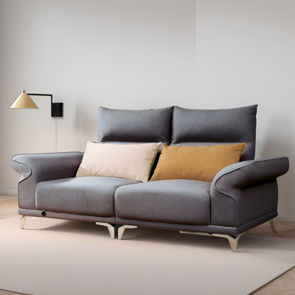 희 코너형소파 다이닝쇼파 라운드 모듈형소파 조야소파 거실모듈 스툴미포함, 그레이, 3인용