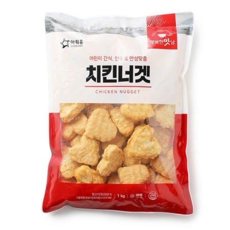 냉동 아워홈 행복한맛남 치킨너겟 1kg 1BOX(10입)