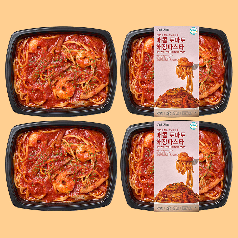 굿스푼 토마토 해장 파스타 밀키트 4팩 해물 매콤한 소스 스파게티 - 상세 이미지 5