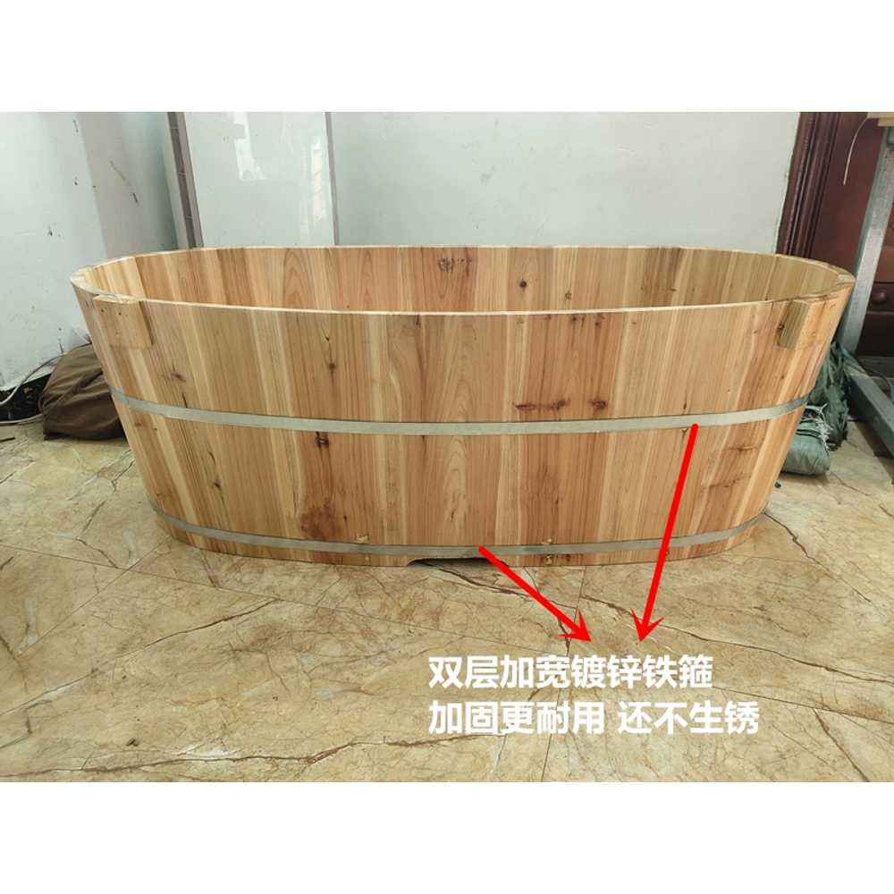 나무 반신욕조 자쿠지 히노끼탕 가정용 일본식 사우나 100cm - 상세 이미지 3