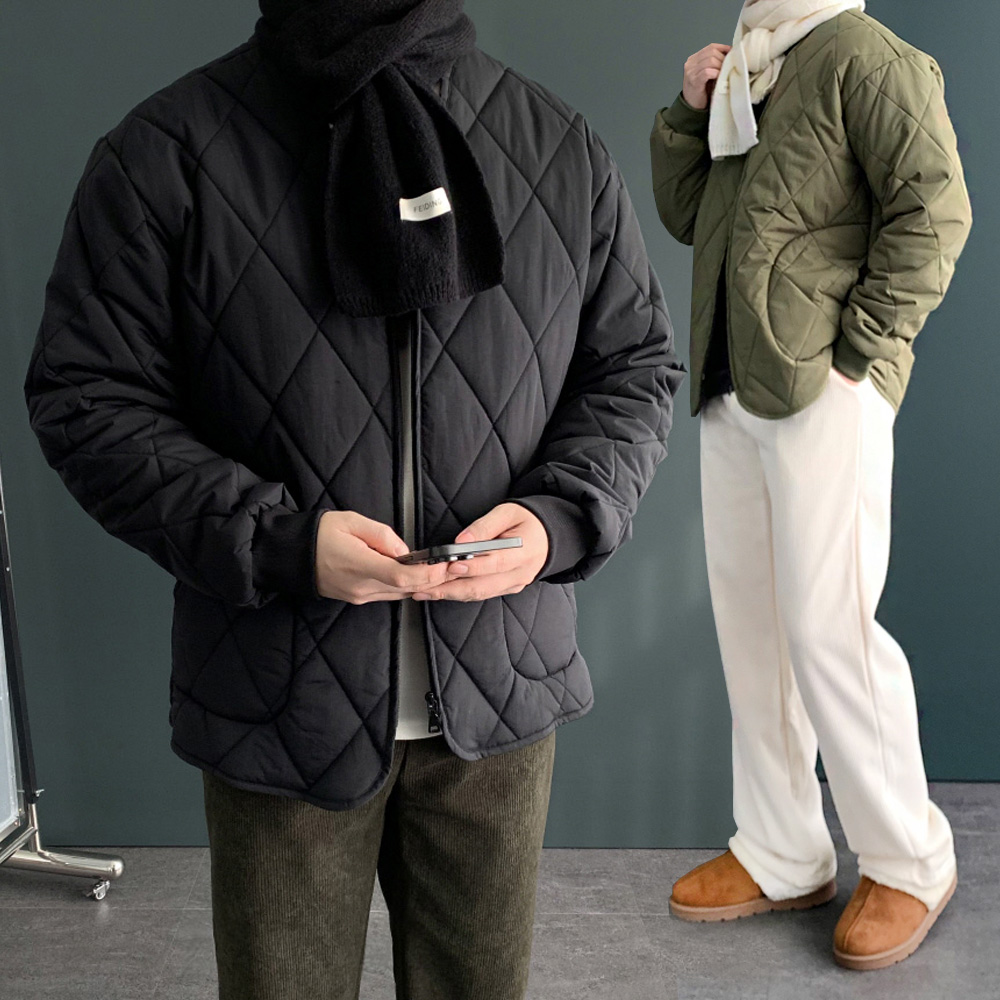 깔깔이잠바 남성 경량 패딩 빅사이즈 방한복 작업복 방상내피 겨울작업잠바 융털 기모 패딩 - 메인 이미지