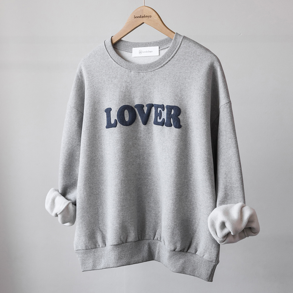 빌리언 포근한 양기모 발포 레터링 루즈핏 맨투맨 - 상세 이미지 3