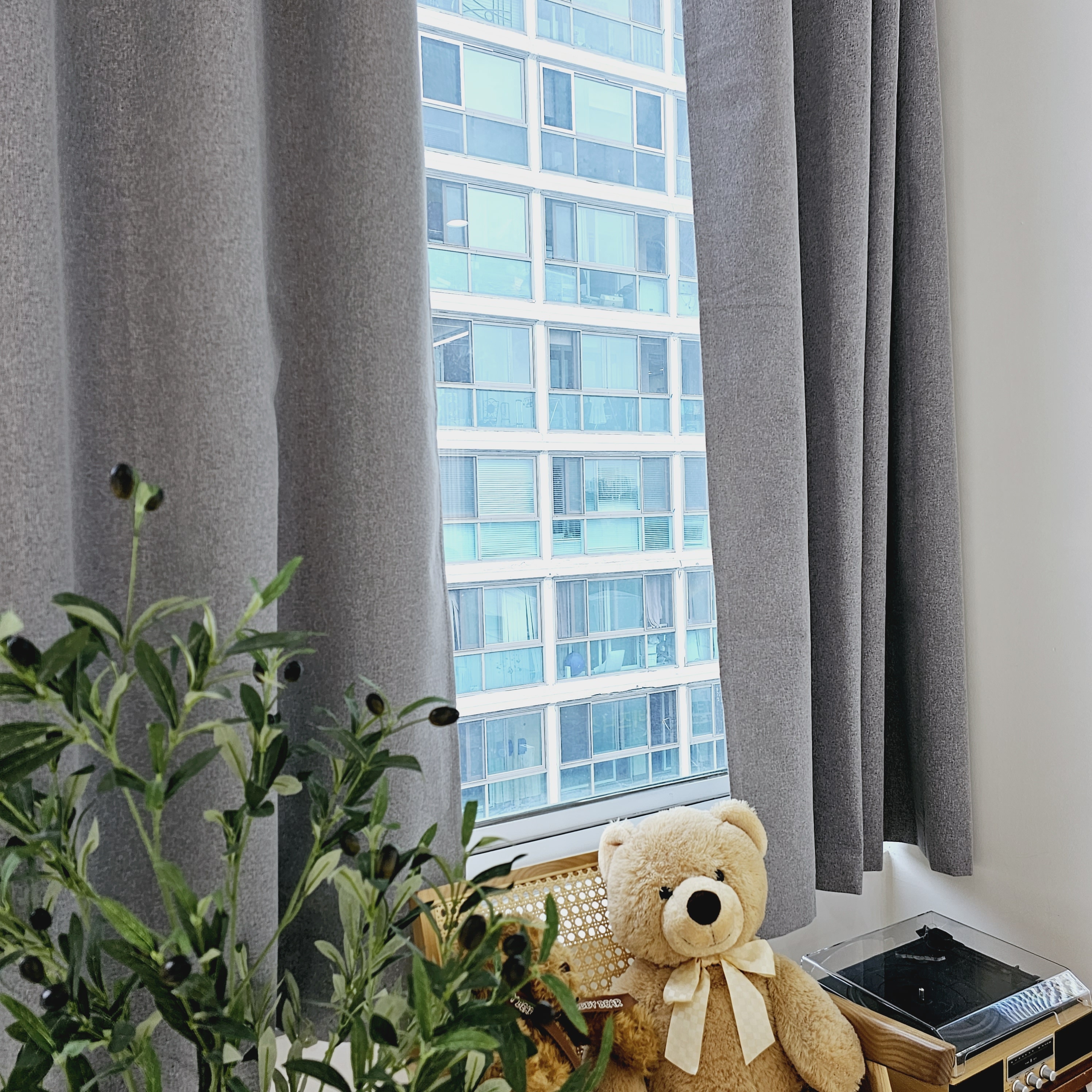 차광율99.99% 암막커튼 창문형 라이트그레이, 130X165cm