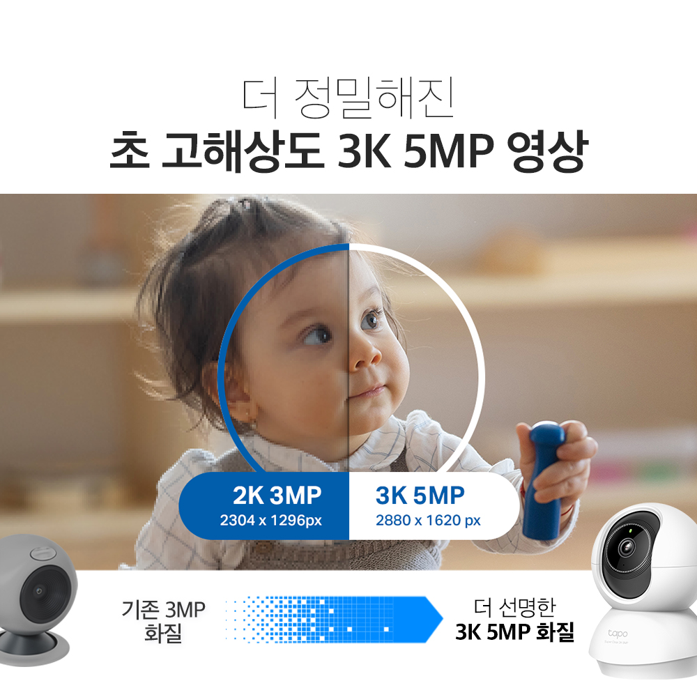 티피링크 Tapo C230 500만화소 가정용 카메라 홈캠 펫캠 베이비캠 아기 실시간 카메라 스마트폰 CCTV - 상세 이미지 2