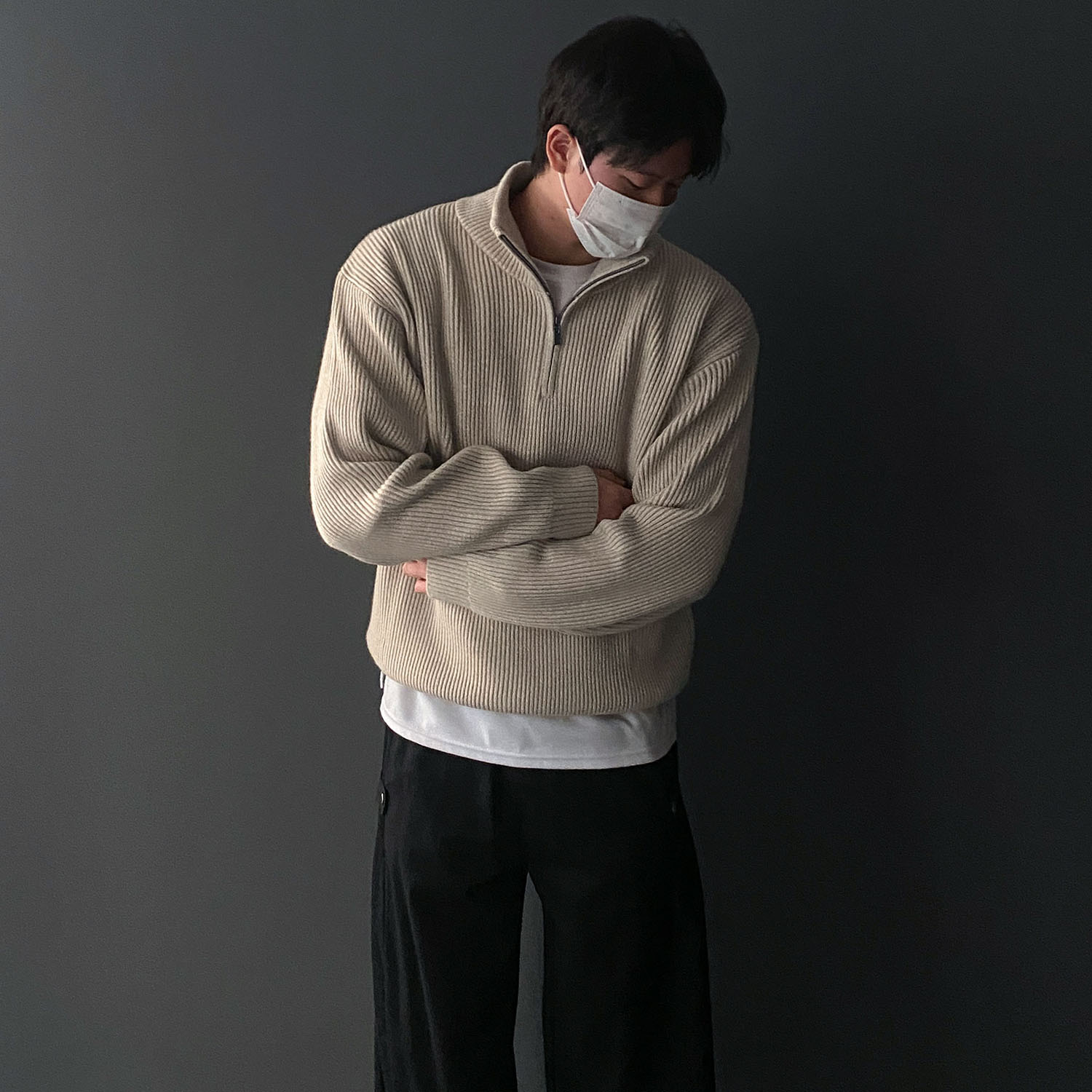 반집업니트 하프집업니트 남자오버핏니트 이미지 2