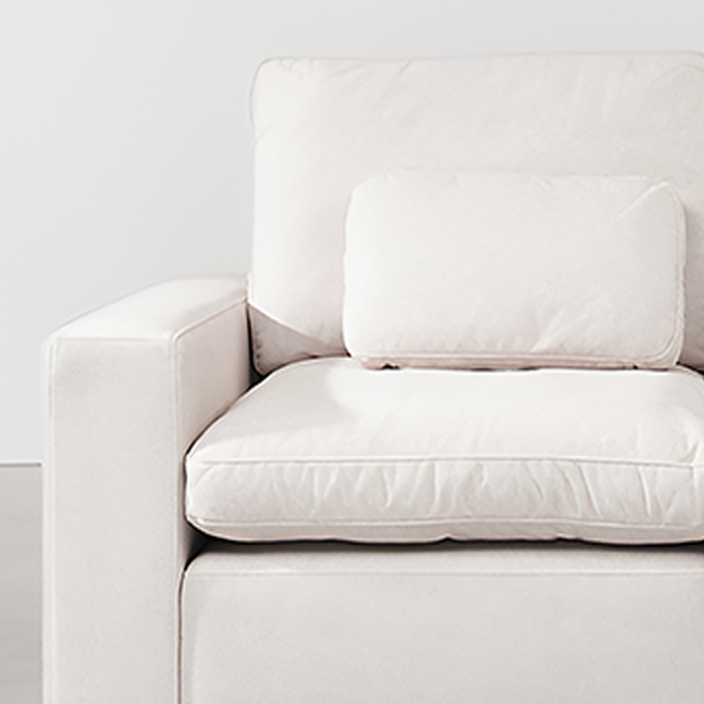 포 조야소파 오리털 구스쇼파 조약돌소파 구름쇼파 스툴미포함, 아이보리, 4인용