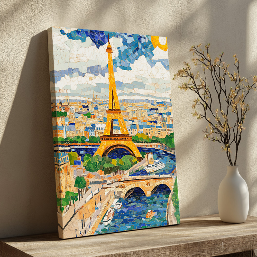 파리의여름 A3 29.7X42cm 캔버스액자 파리 에펠탑 그림 - 상세 이미지 2
