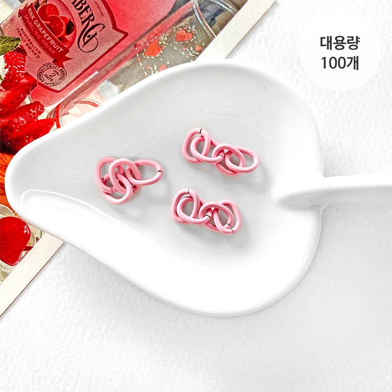 (대용량100p) 4단 컬러 체인 고리 연결체인고리 장식체인고리 - 상품 이미지