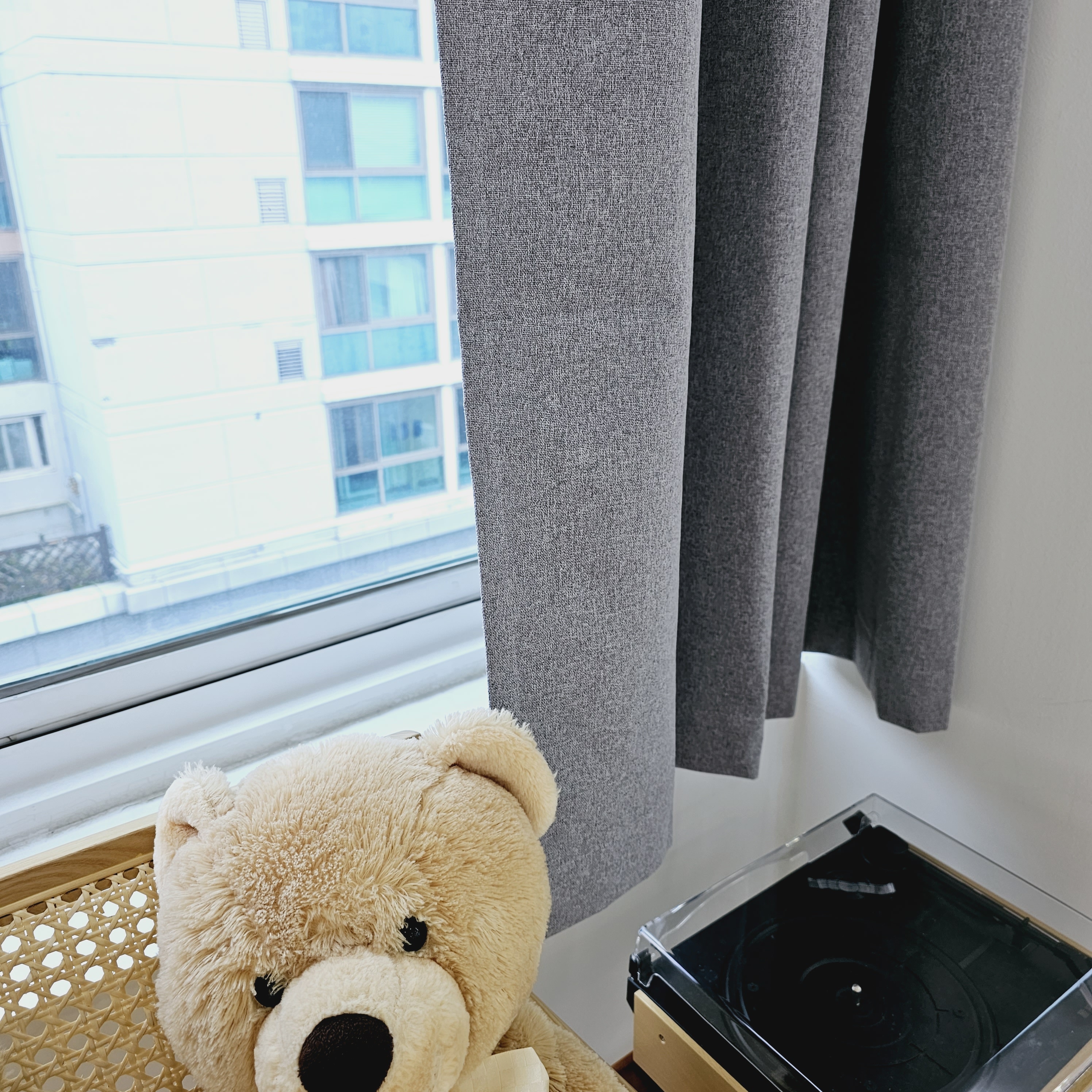 차광율99.99% 암막커튼 창문형 라이트그레이, 130X165cm