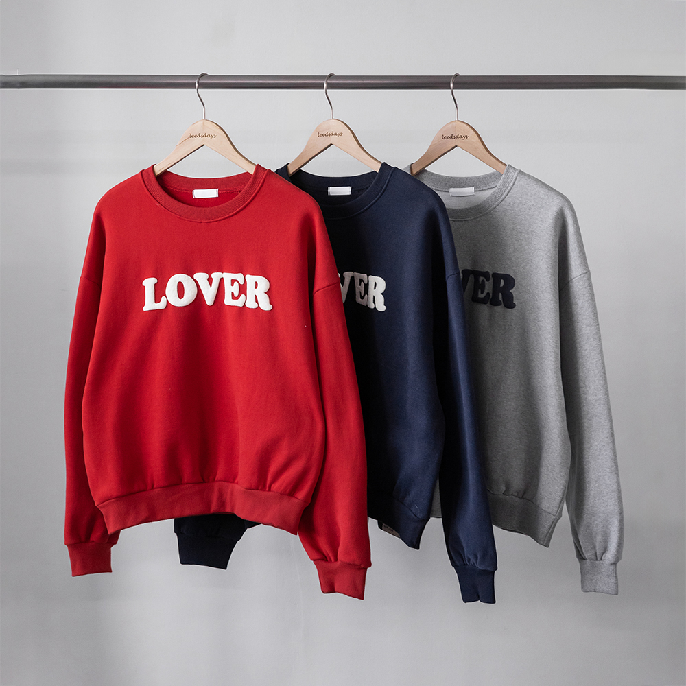 빌리언 포근한 양기모 발포 레터링 루즈핏 맨투맨 - 상세 이미지 2