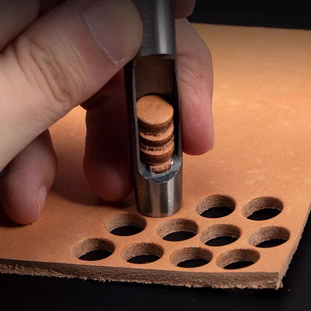 수동 가죽 펀칭기 원형 가죽 펀치 벨트 구멍뚫기 천공기 이미지 4