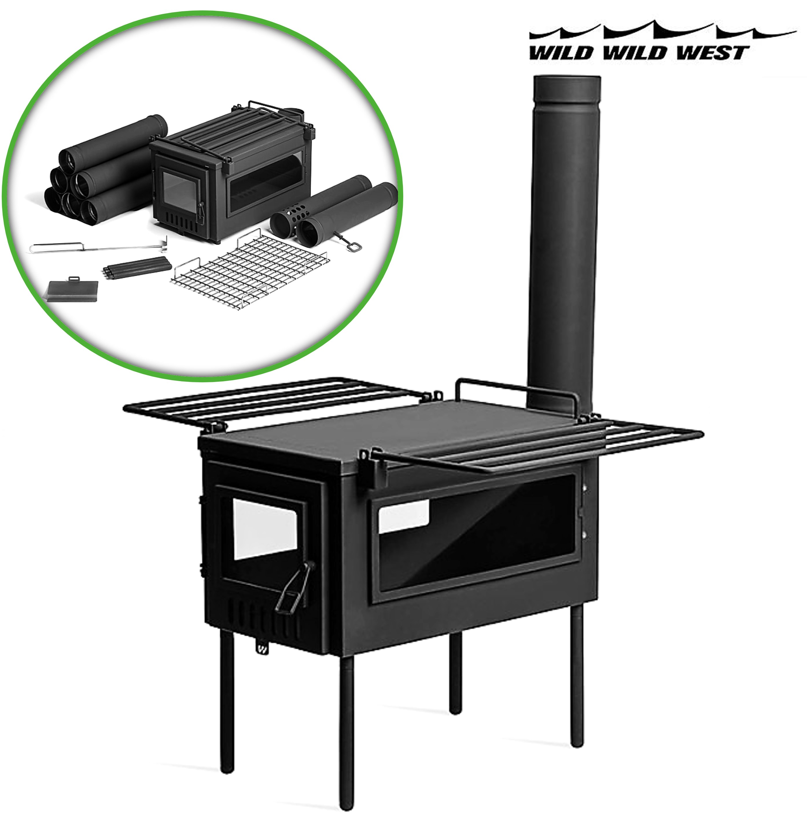 와일드와일드웨스트 헌터 스토브 화목 난로 연통 실내 가정용 캠핑 화로대 와와웨