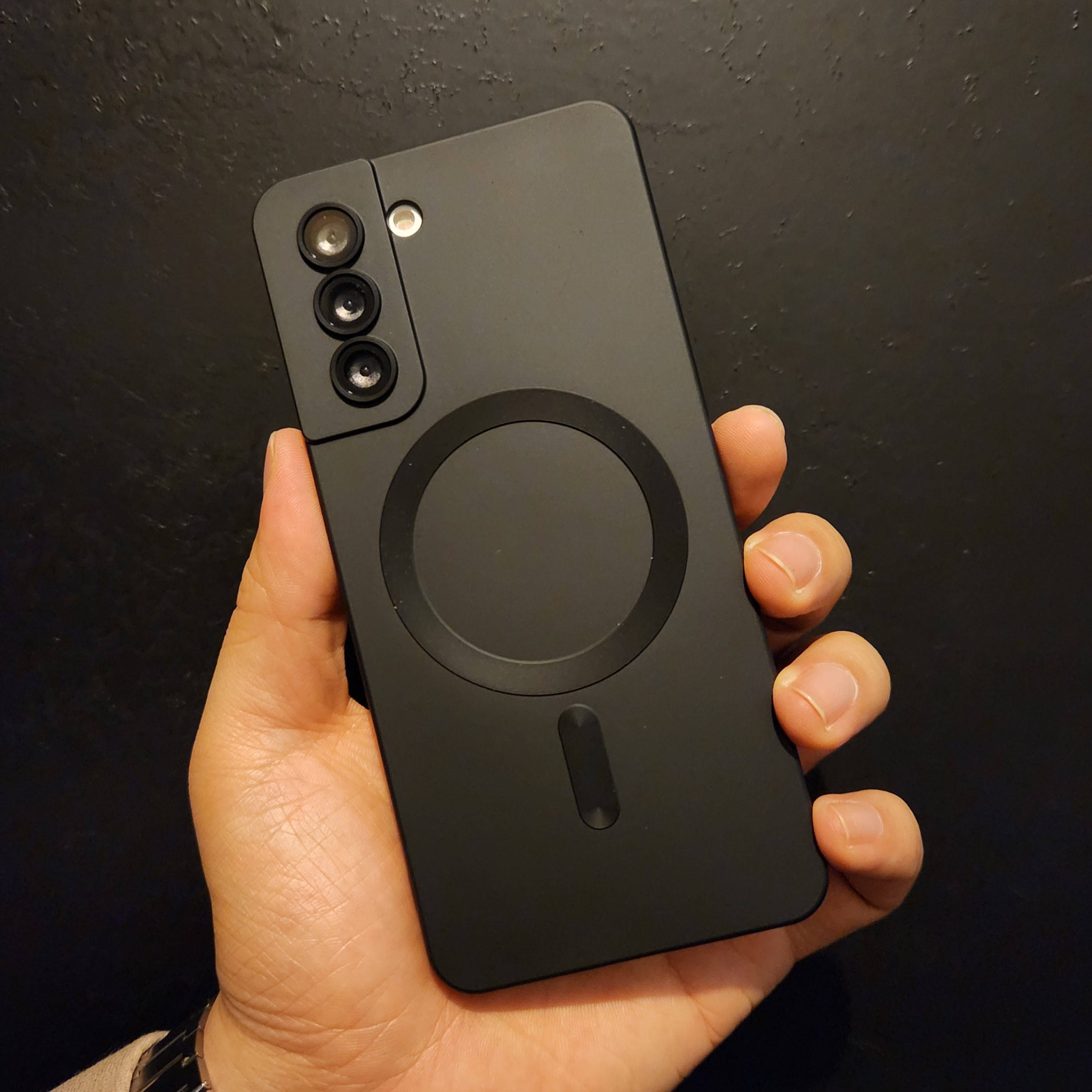 맥세이프 케이스 범퍼 젤리 실리콘 슬림 풀커버 카메라보호 블랙, 갤럭시S22