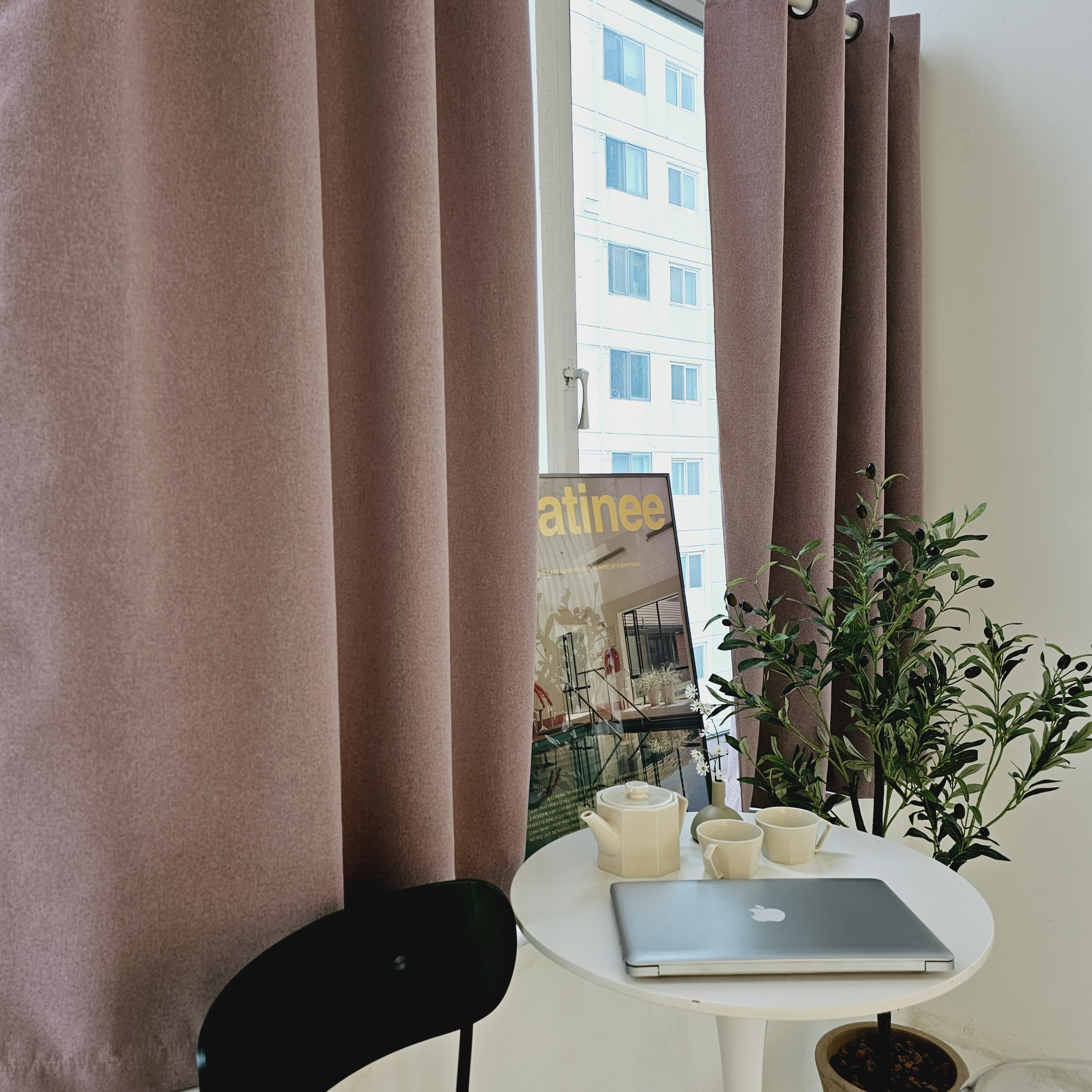 차광율99.99% 암막커튼 창문형 퍼플핑크, 130X165cm