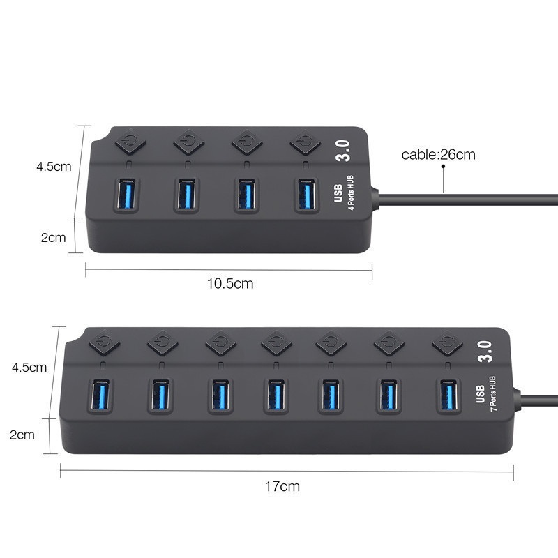 유니버설 7포트 USB 3.0 허브 개별 전원스위치 고속 데이터전송 - 상세 이미지 4