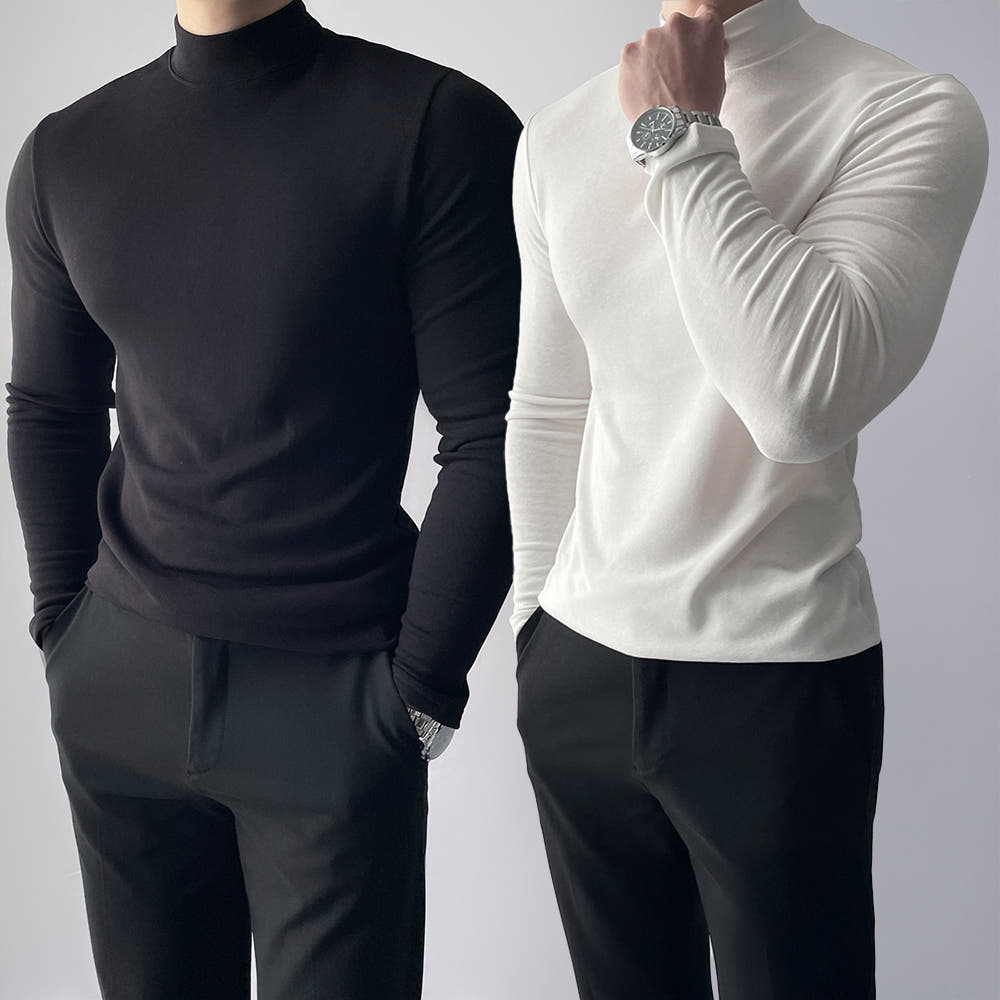 맨즈클로젯 남자목티 기모목폴라 머슬핏긴팔
