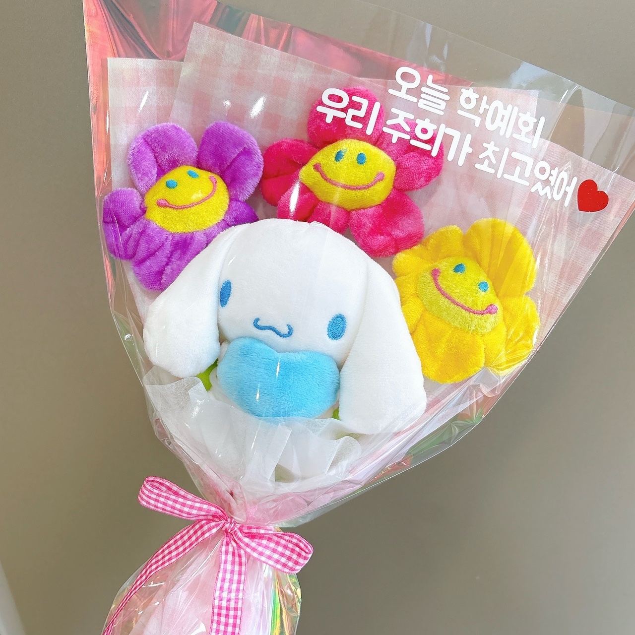 산리오 레터링 맞춤제작 인형꽃다발 졸업식 발표회 입학식 시나모롤 블루 헬로키티 - 상세 이미지 2