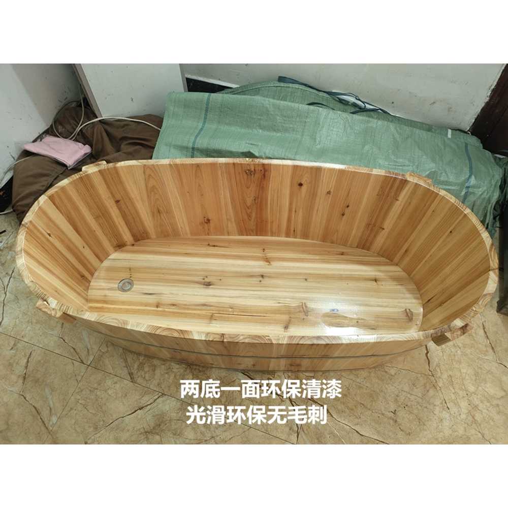 나무 반신욕조 자쿠지 히노끼탕 가정용 일본식 사우나 100cm - 상세 이미지 4