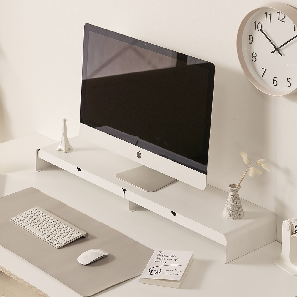 블랑 프리미엄 듀얼 철제 모니터 받침대 1000mm