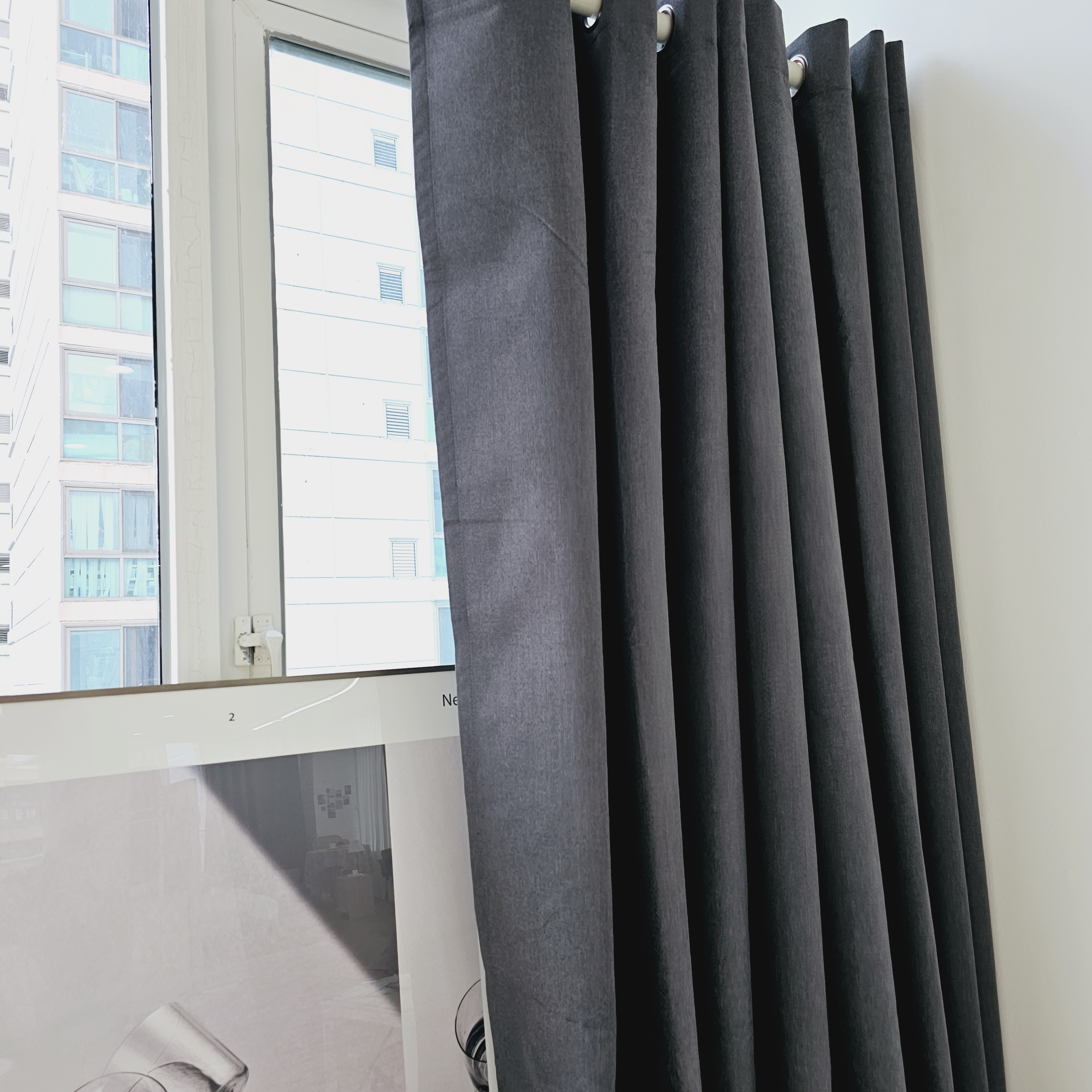 차광율99.99% 암막커튼 창문형 버터옐로우, 130X165cm