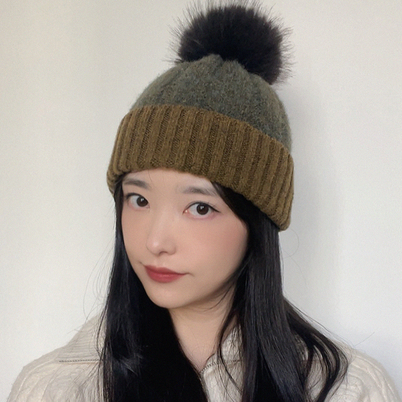 보카시 털방울비니 울니트비니 겨울니트모자 이미지 7