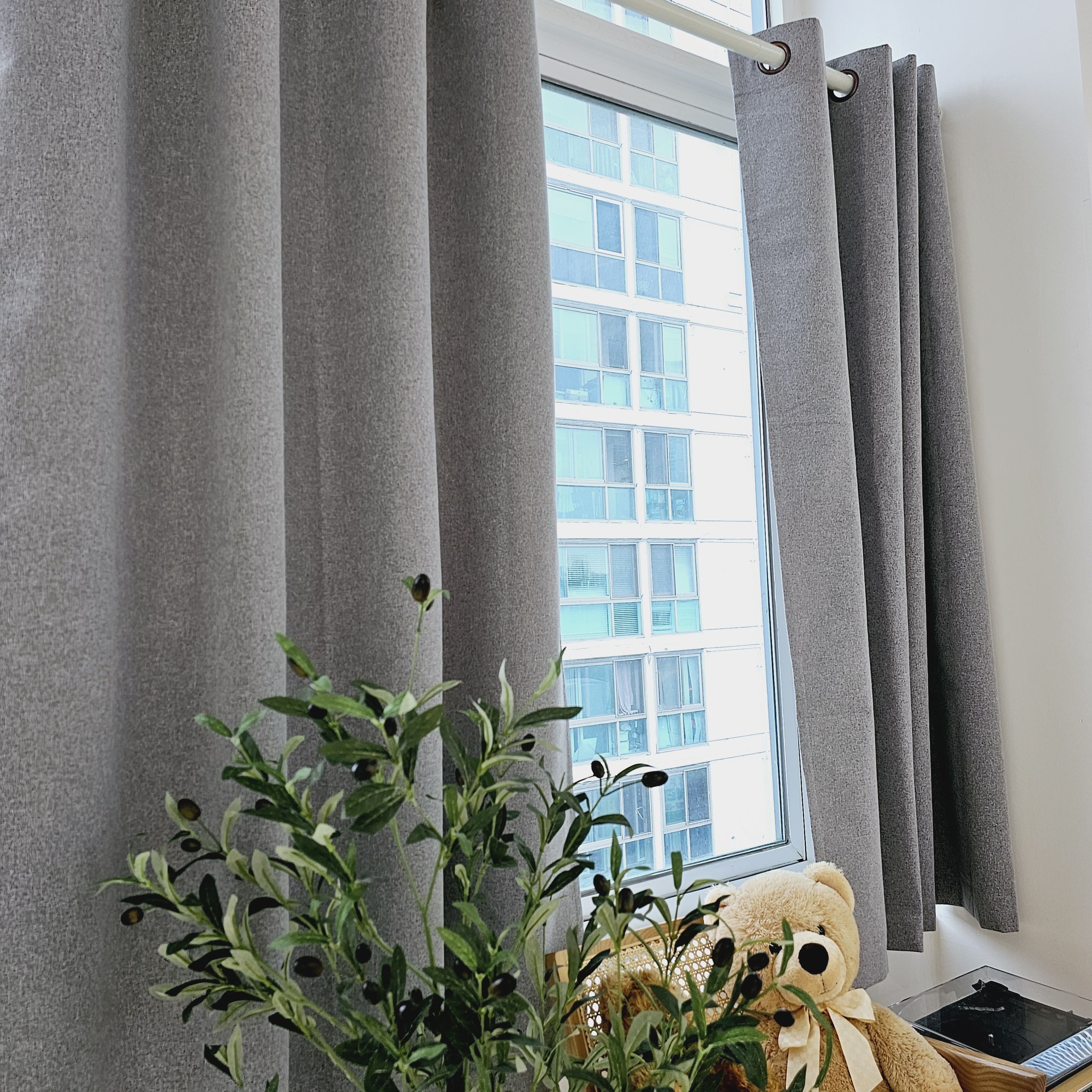 차광율99.99% 암막커튼 창문형 라이트그레이, 260x165cm