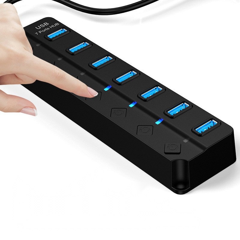 유니버설 7포트 USB 3.0 허브 개별 전원스위치 고속 데이터전송 - 상세 이미지 3