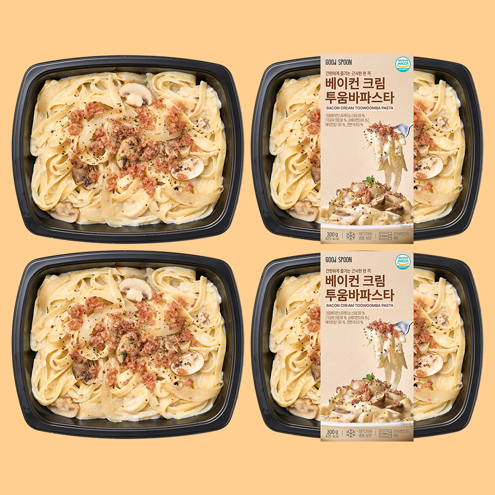 굿스푼 베이컨 크림 투움바 파스타 300g 4팩 이탈리아산 듀럼밀 스파게티 밀키트 이미지 6